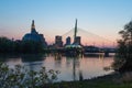 Provencher Bridge and Canadian Museum of Human Rights evening night Royalty Free Stock Photo