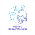 Provide adequate employee training blue gradient concept icon Royalty Free Stock Photo