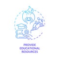 Provide educational resources blue gradient concept icon