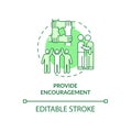 Provide encouragement green concept icon
