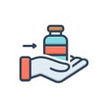 Color illustration icon for provide, hand over and sharing