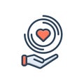 Color illustration icon for Provide, contribute and confer