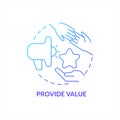 Provide value blue gradient concept icon