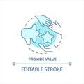 Provide value turquoise concept icon