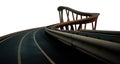 winding curvy highway. isolated transparent PNG file. Urban highway concrete street road. Royalty Free Stock Photo