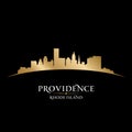 Providence Rhode Island city silhouette black background