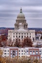 Providence Rhode Island Skyline during autumn season Royalty Free Stock Photo