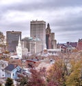 Providence Rhode Island Skyline during autumn season Royalty Free Stock Photo