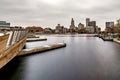 Providence rhode island skyline on a cloudy gloomy day Royalty Free Stock Photo