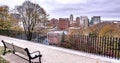 Providence rhode island skyline on a cloudy gloomy day Royalty Free Stock Photo