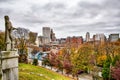 Providence rhode island skyline on a cloudy gloomy day Royalty Free Stock Photo