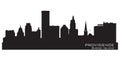 Providence, Rhode Island skyline. Detailed city silhouette