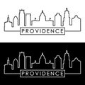 Providence skyline. Linear style. Royalty Free Stock Photo