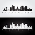 Providence usa skyline and landmarks silhouette