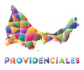 Providenciales - colorful low poly island shape.