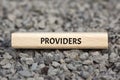 PROVIDERS - image with words associated with the topic MONOPOLY, word cloud, cube, letter, image, illustration Royalty Free Stock Photo