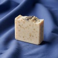 Provides a soft luxurious setting that highlights the soap s rustic Royalty Free Stock Photo