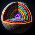 Provides a whimsical and imaginative view of a planet s internal Royalty Free Stock Photo