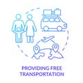 Providing free transportation blue gradient concept icon Royalty Free Stock Photo