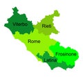 Province Lazio map silhouette vector illustration isolated on background, Italy province.