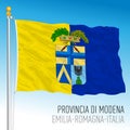 Province of Modena, official flag with coat of arms, Italy