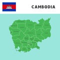 Province name in Cambodia map and flag