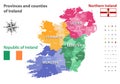 Provinces and counties of Ireland vector map