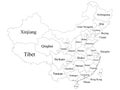 Provinces Map of China