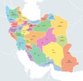 Provinces of Iran, colored political map with capital cities Royalty Free Stock Photo