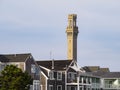 Provincetown Rooftops and the Pilgrim Monument Royalty Free Stock Photo