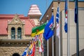 Provincial flags waving in the wind Royalty Free Stock Photo
