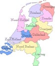map of the Netherlands Holland to study with outline and names vector