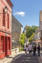 Street scene with old houses in the medieval town of Provins Royalty Free Stock Photo