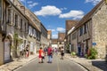 Street scene with old houses in the medieval town of Provins Royalty Free Stock Photo