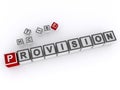 provision word block on white Royalty Free Stock Photo