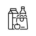Black line icon for Provisions, supplying and goods