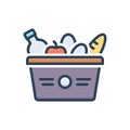 Color illustration icon for Provisions, supplying and goods