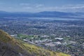 Provo Landscape and Utah Lake views from the Bonneville Shoreline Trail BST and theY trail, which follows the eastern shoreline