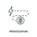 Provocation icon. Thin outline style design from corruption icons collection. Creative Provocation icon for web design, apps,