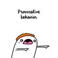 Provocative behavior bipolar disorder symptom man expressive in cartoon comic style