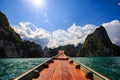 Prow of boat in Cheow Lan Dam Royalty Free Stock Photo