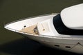 Prow of luxurious white yacht Royalty Free Stock Photo