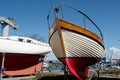 Prow of a wooden yacht boat Royalty Free Stock Photo