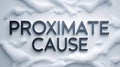Proximate cause concept displayed with bold typography against a light background Royalty Free Stock Photo