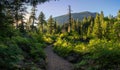 Proxy Falls Trail in the Cascade Mountains in Central Oregon Royalty Free Stock Photo