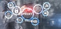 Proxy. Network administrator access the proxy server. Technology concept