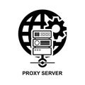 Proxy server icon. A proxy server is a system or router that provides a gateway between users and the internet Royalty Free Stock Photo