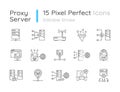 Proxy server linear icons set Royalty Free Stock Photo