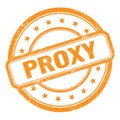 PROXY text on orange grungy vintage round stamp