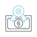 proze money line icon, outline symbol, vector illustration, concept sign Royalty Free Stock Photo